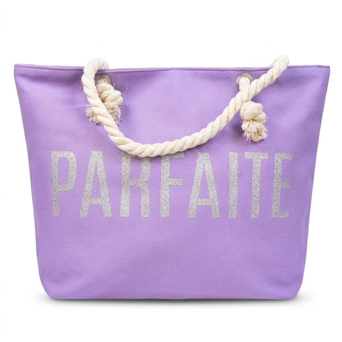 OZABI OZABI Sac de Plage Femme Jute Synthétique – Message Pailleté – Cordage
