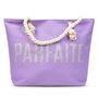 Voir la diapositive 3 : OZABI OZABI Sac de Plage Femme Jute Synthétique – Message Pailleté – Cordage