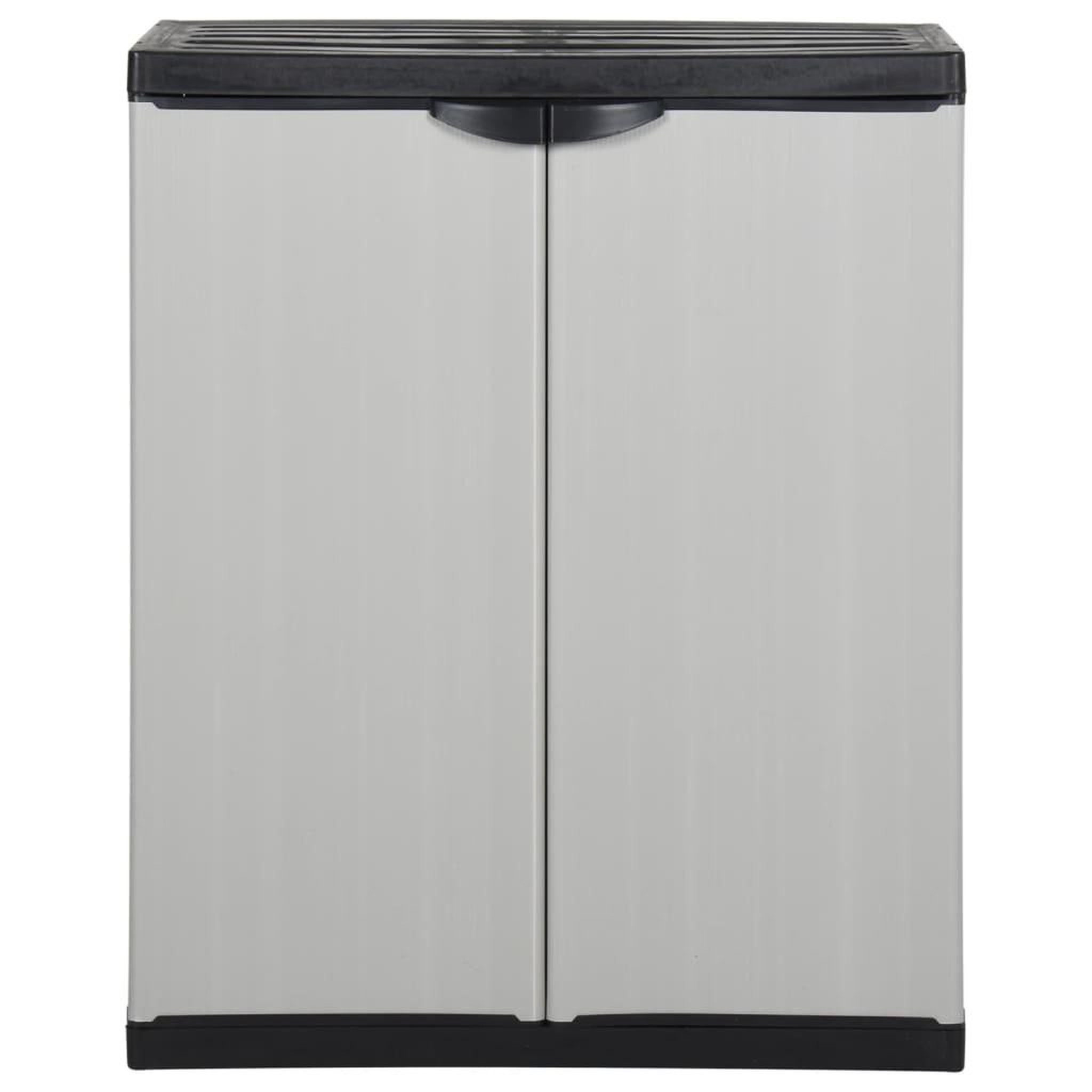Voir la diapositive 2 : VIDAXL Armoire de rangement de jardin 1 etagere gris/noir 68x40x85 cm