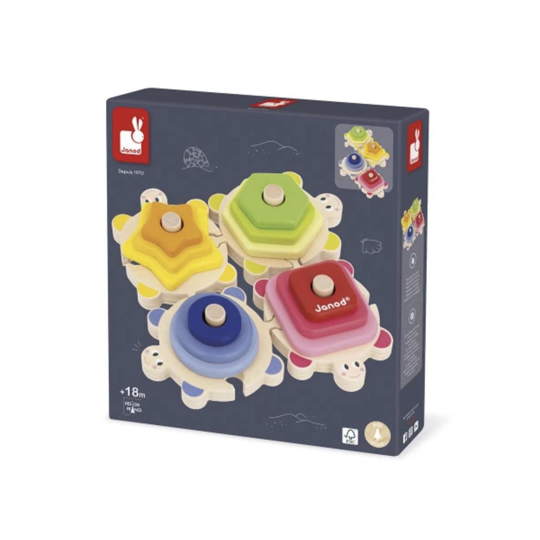 Juratoys-Janod Empilable tortues des formes -