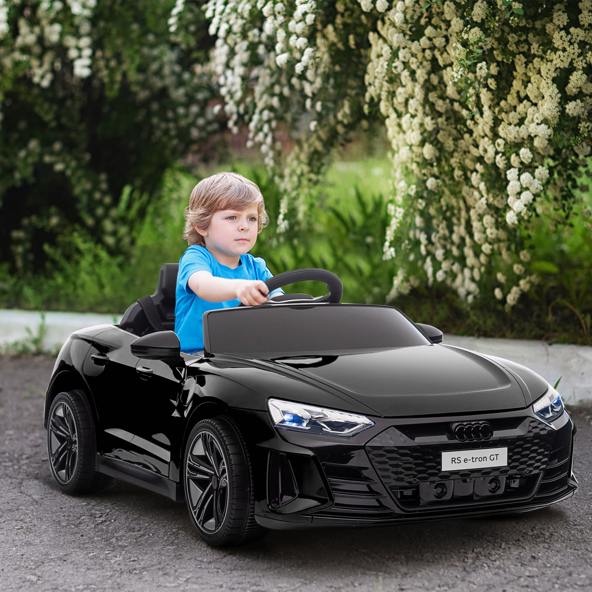 Voir la diapositive 2 : HOMCOM Véhicule électrique enfant Audi RS e-tron GT V. max. 5 Km/h télécommande effets sonores + lumineux noir