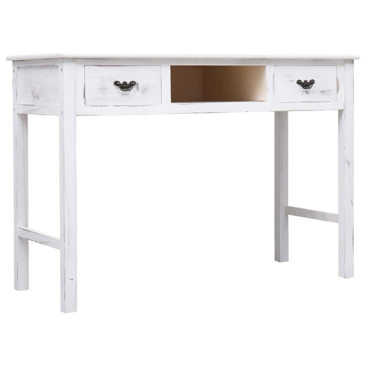 VIDAXL Table console Blanc antique 110 x 45 x 76 cm Bois