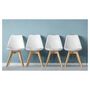 Voir la diapositive 2 : Lot de 4 chaises pieds bois massif LYDIA