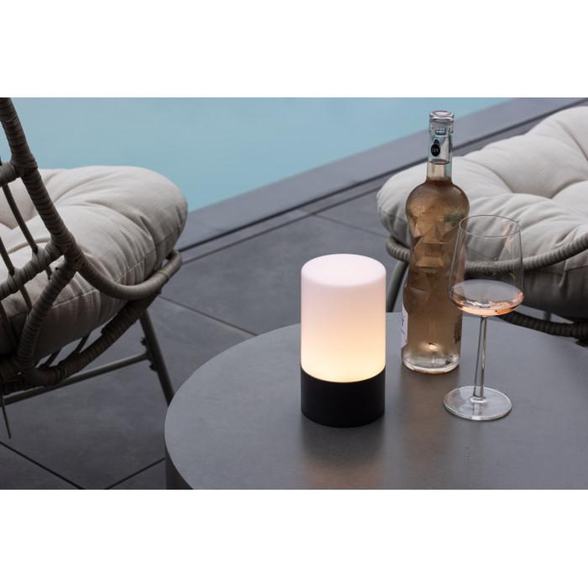 Voir la diapositive 4 : Paris Prix Lampe à Poser d'Extérieur LED  Tubu  18cm Noir