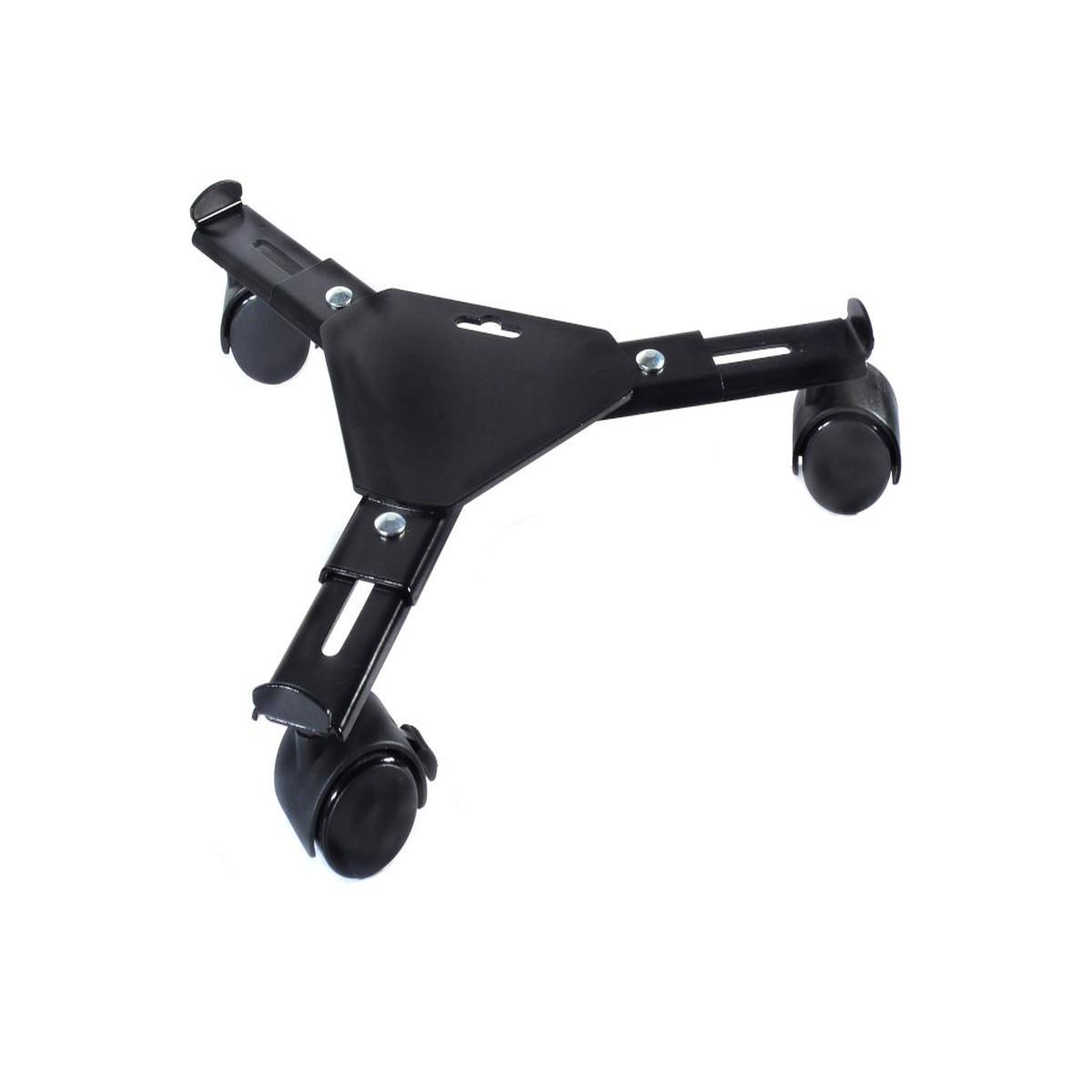NATURE Support roulant extensible - métal époxy coloris noir mat, 3 branches, charge maxi 75 kg, 3 roulettes - 27/37 x 27/37 cm - Nature