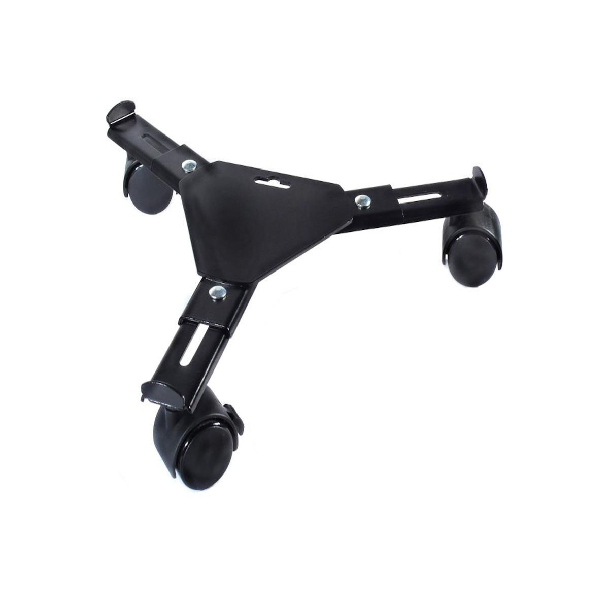 NATURE Support roulant extensible - métal époxy coloris noir mat, 3 branches, charge maxi 75 kg, 3 roulettes - 27/37 x 27/37 cm - Nature