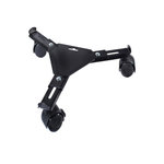 NATURE Support roulant extensible - métal époxy coloris noir mat, 3 branches, charge maxi 75 kg, 3 roulettes - 27/37 x 27/37 cm - Nature