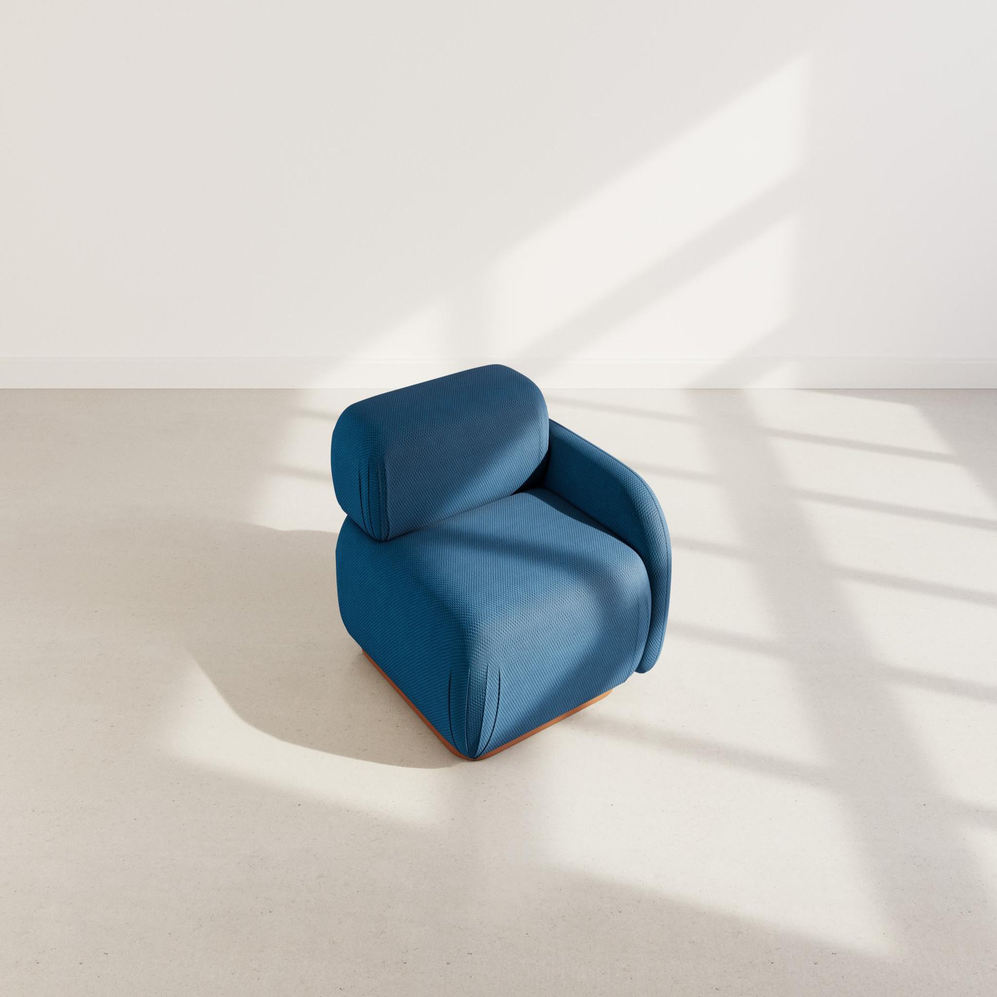 Voir la diapositive 3 : LISA DESIGN Penelope - module d'assise droit en velours texturé