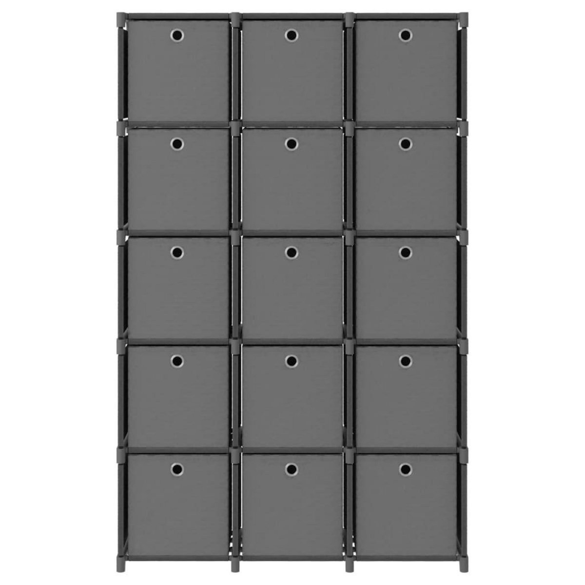 VIDAXL Etagere a 15 cubes avec boîtes Gris 103x30x175,5 cm Tissu