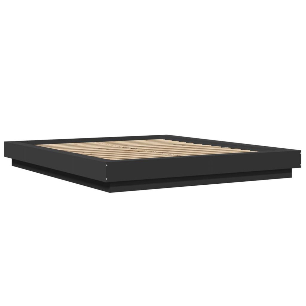 VIDAXL Cadre de lit avec lumieres LED sans matelas noir 150x200 cm