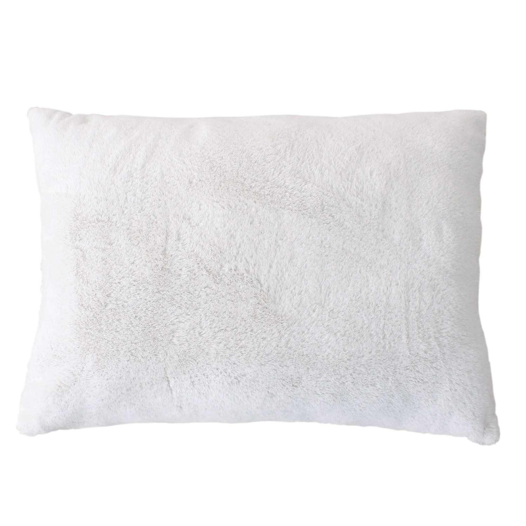 TOILINUX Coussin azura imitiation fourrure. Coloris disponibles : Gris