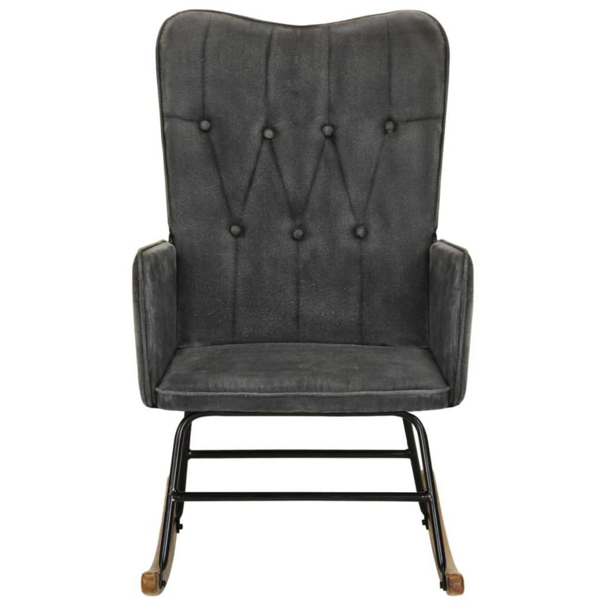 VIDAXL Fauteuil a bascule Noire vintage Toile