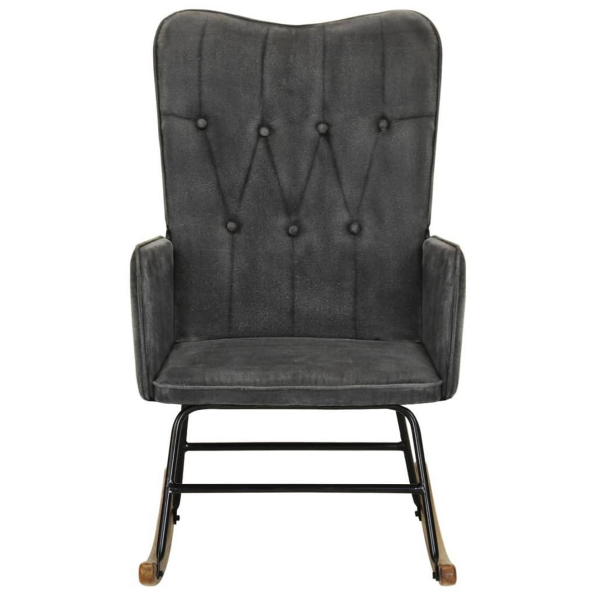 VIDAXL Fauteuil a bascule Noire vintage Toile