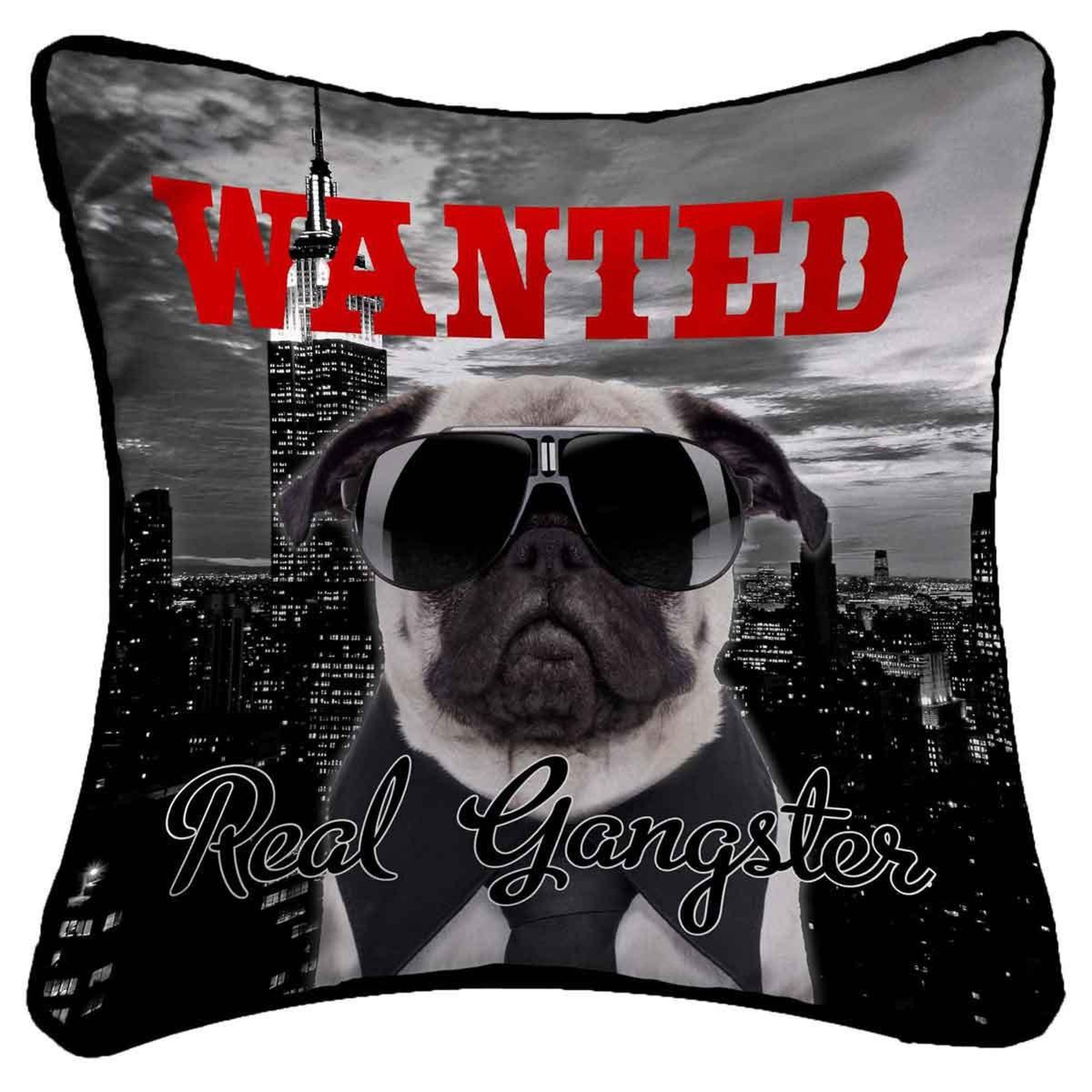 Douceur d'Intérieur Housse de coussin  gangster  40x40cm noir