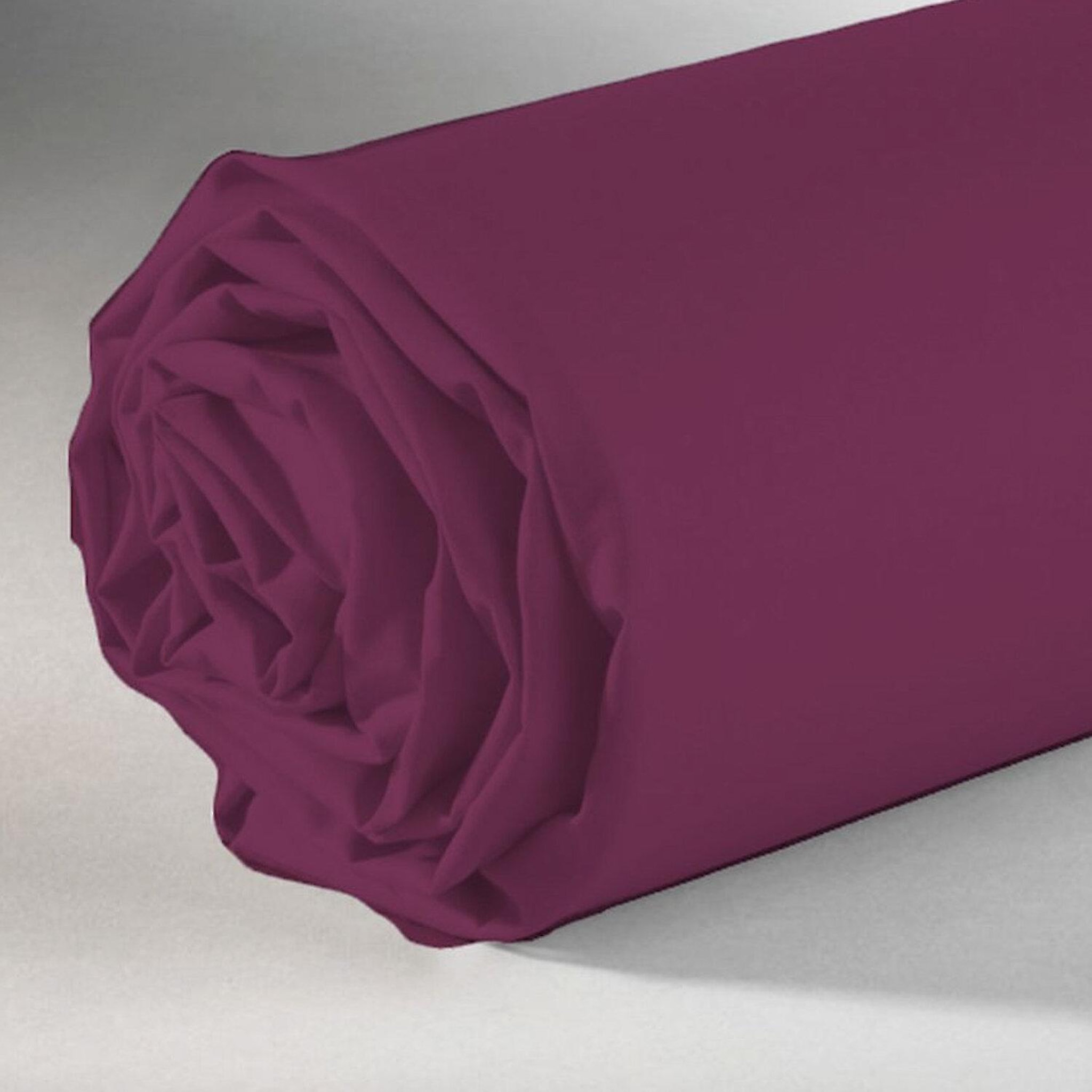 Voir la diapositive 2 : Home collection Drap housse 90x190cm bonnet:25cm 100%coton jus de myrtille