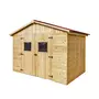 CENTRALE BRICO Abri en panneaux de bois 16 mm - surface utile 5,41 m² - double porte - sans plancher