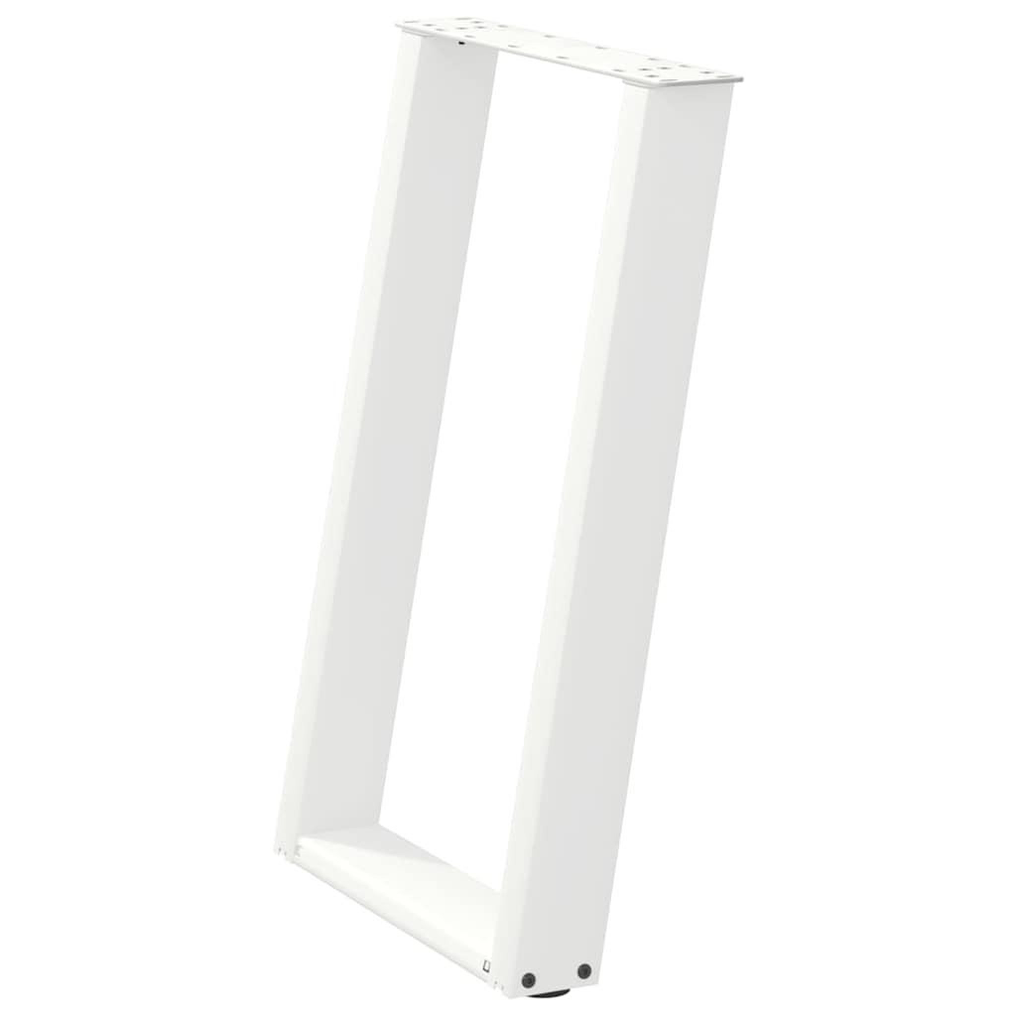 Voir la diapositive 4 : VIDAXL Pieds de table a manger forme de U 2 pcs blanc 60x(72-73) cm
