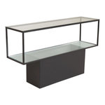 Paris Prix Console Design en Verre  Maglehem  130cm Noir