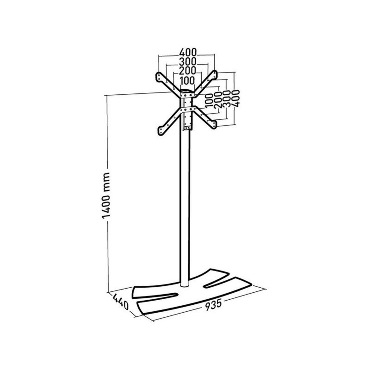 ERARD Meuble TV LUX-UP 1400L Noir