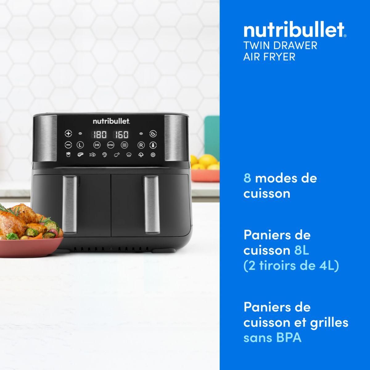 nutribullet Friteuse sans huile airfryer 8L double bac NBA081B