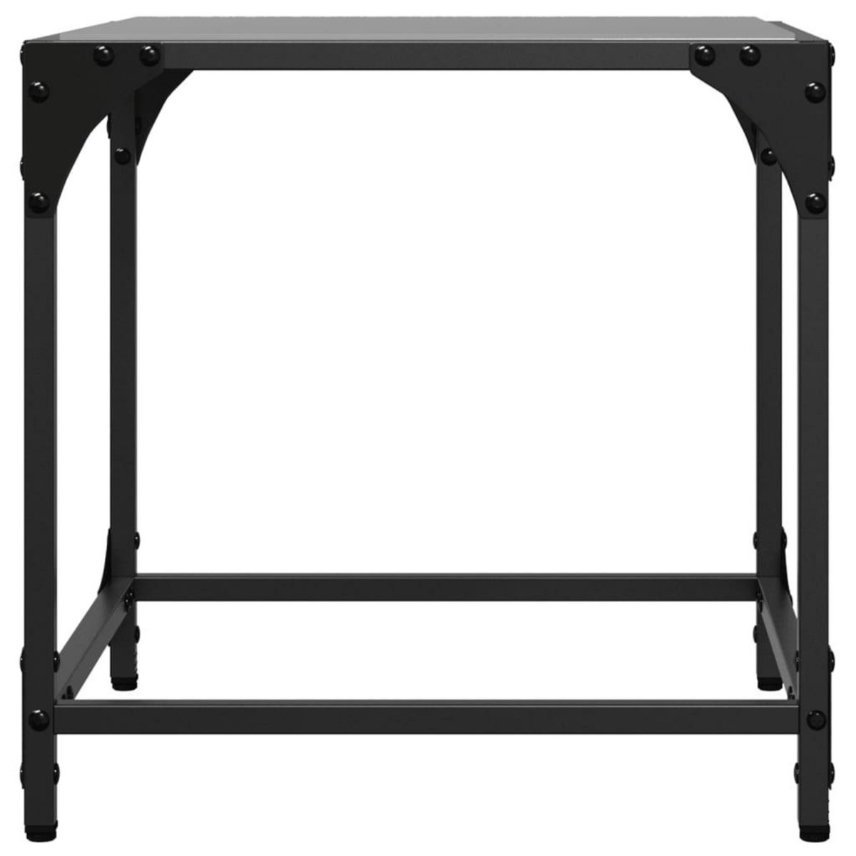 VIDAXL Tables basses avec dessus en verre noir 2 pcs 40x40x40 cm acier