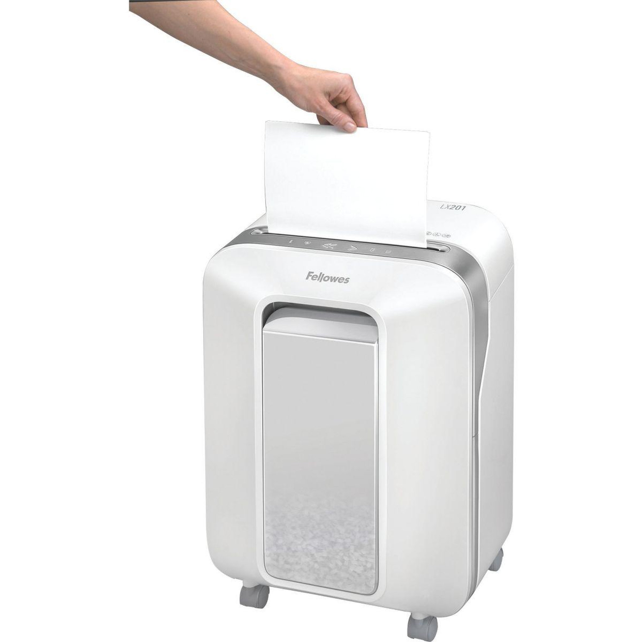Voir la diapositive 2 : Fellowes Destructeur MICROSHRED LX201 BLANC