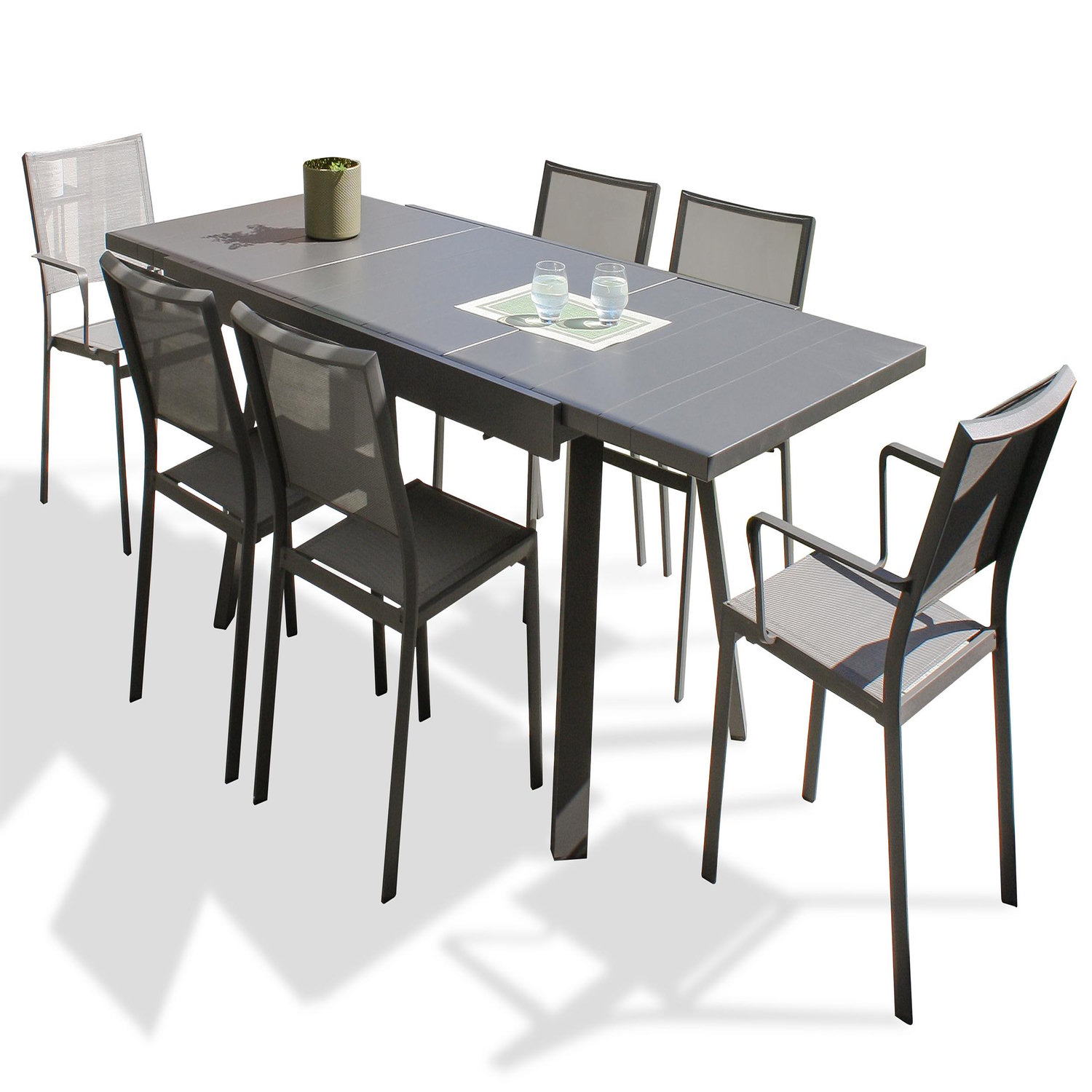 Dcb Garden Ensemble repas de jardin en aluminium (6 places)