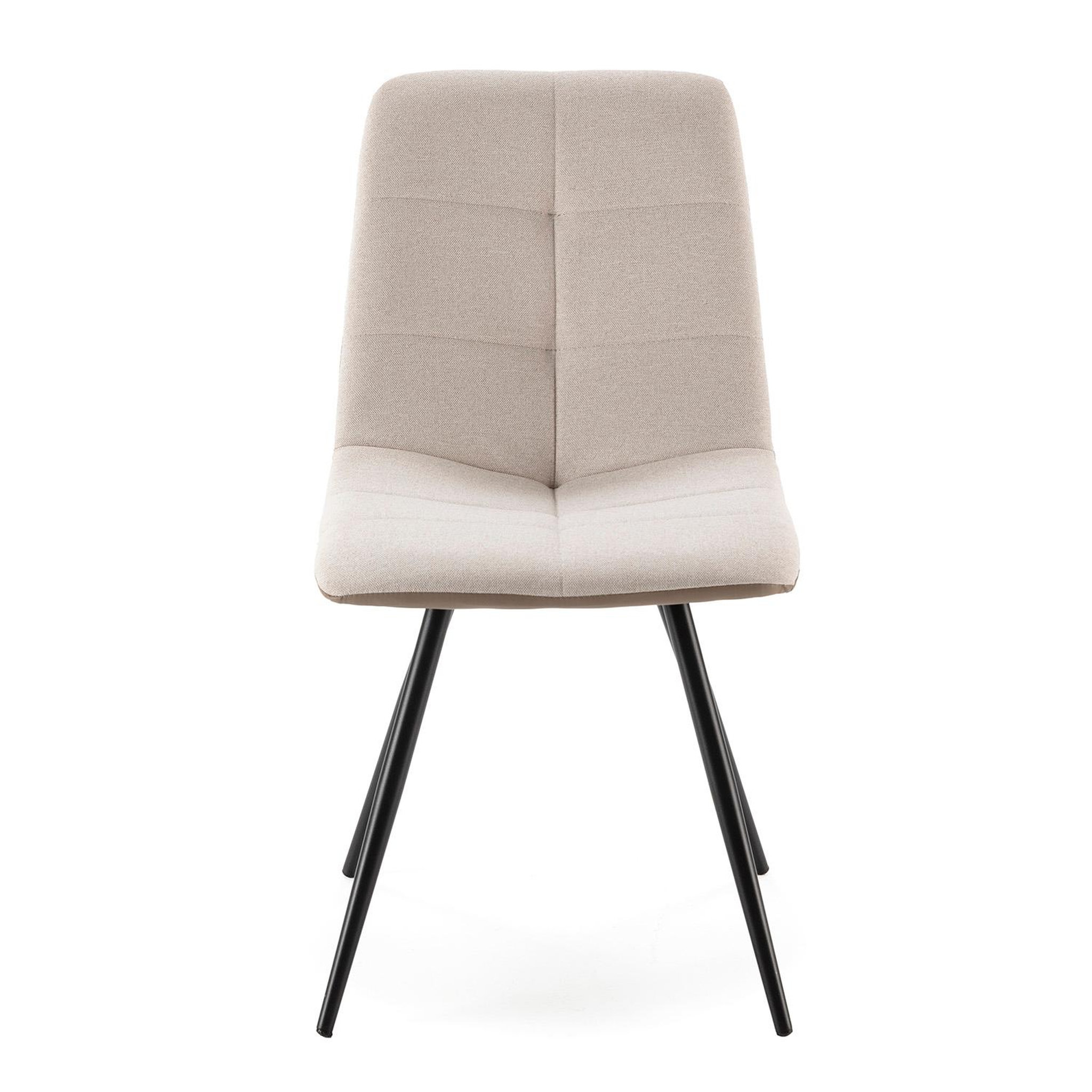 Voir la diapositive 3 : VS VENTA-STOCK Pack de 2 chaises Praga, tissu et simili cuir Beige