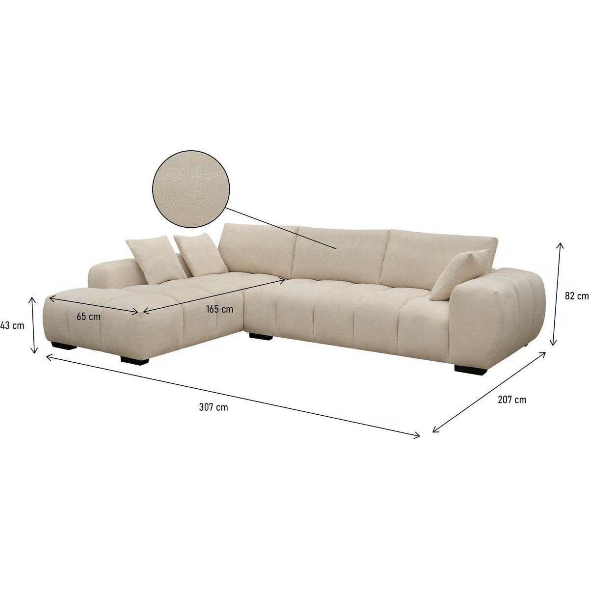Habitat et Jardin Canapé d'angle  Monceau  - 3 places - Beige