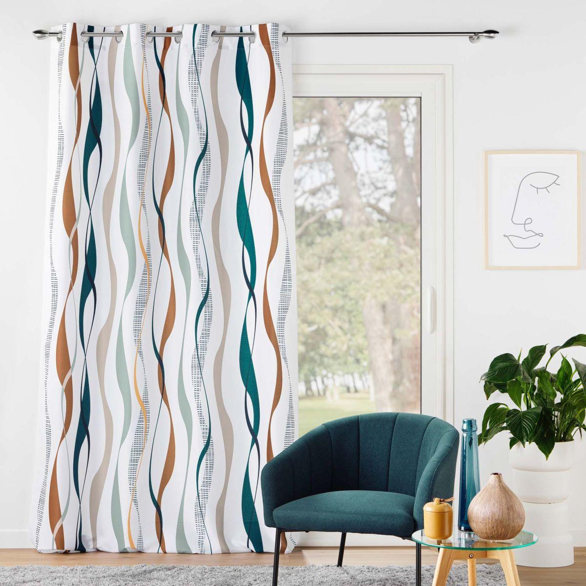 Voir la diapositive 4 : Douceur d'Intérieur Rideau à œillets  lisana  140x260cm multicolore
