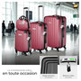 Voir la diapositive 3 : tectake Set de valises rigides 4 pièces, 3 Trolleys, 1 Vanity case, Balance et étiquette bagages inclus rouge bordeaux