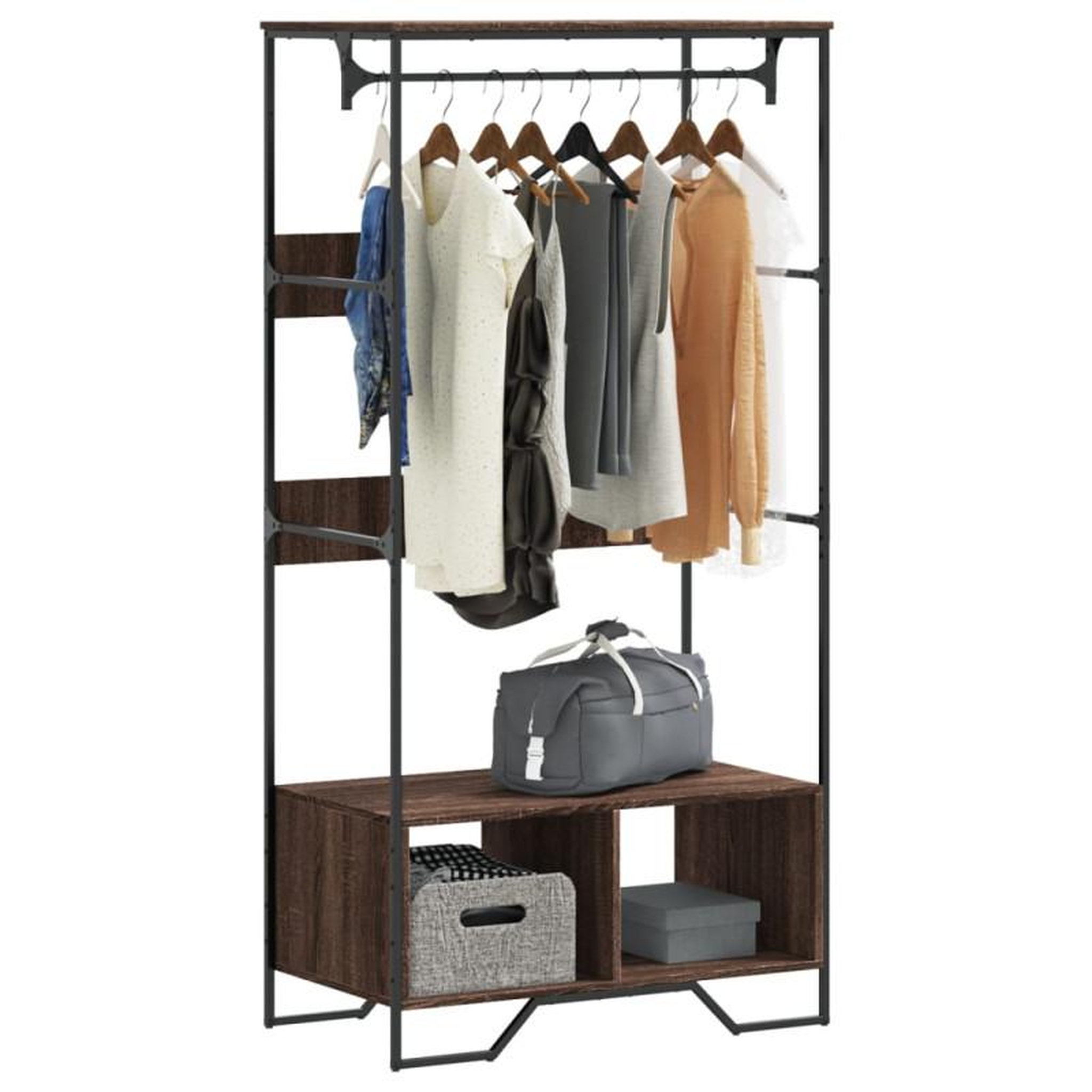 Voir la diapositive 1 : VIDAXL Armoire chêne marron 90x50x180 cm bois d ingénierie