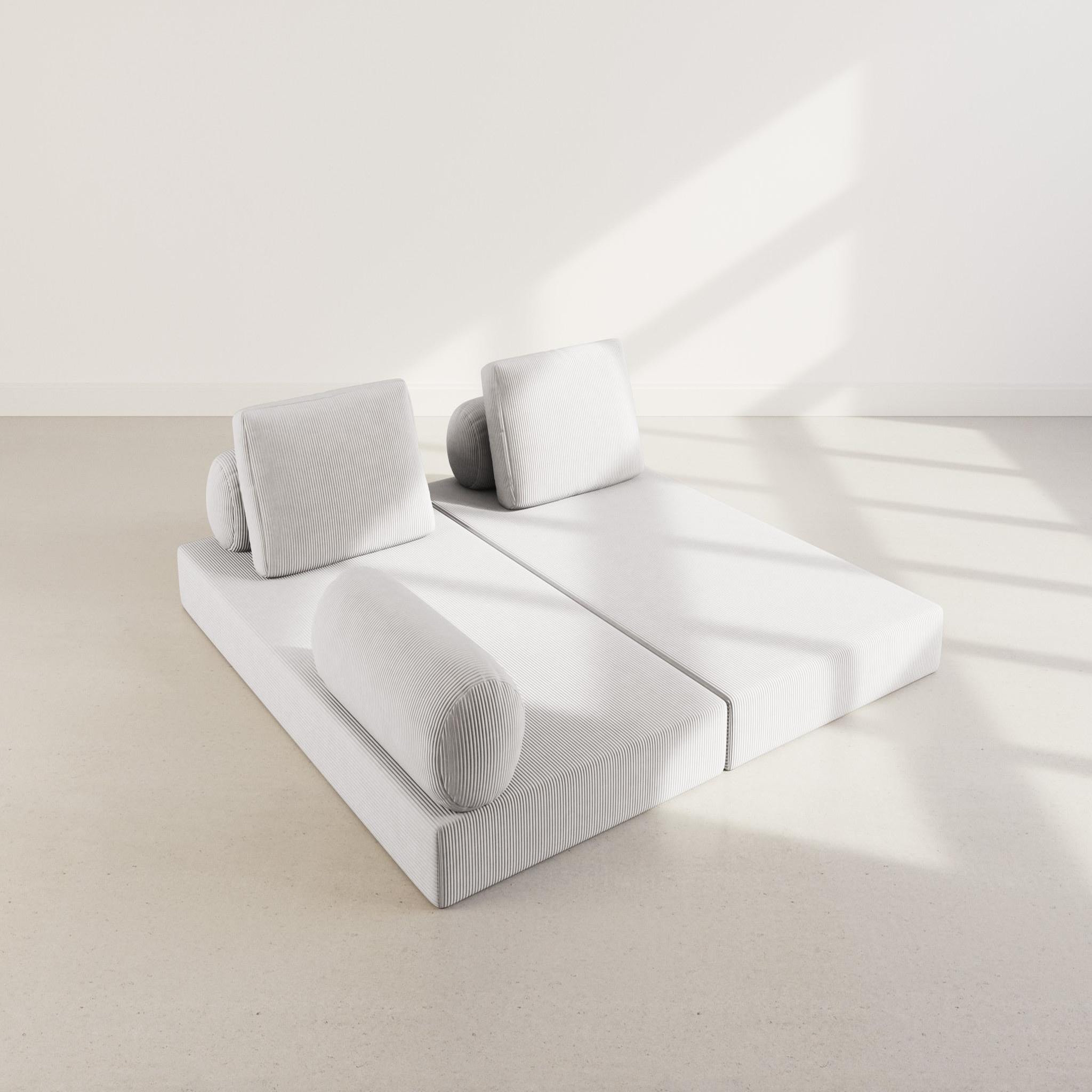 Voir la diapositive 6 : LISA DESIGN Lonny - canapé 3 places convertible en velours côtelé