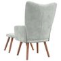 Voir la diapositive 5 : VIDAXL Chaise de relaxation avec repose-pied Gris clair Velours