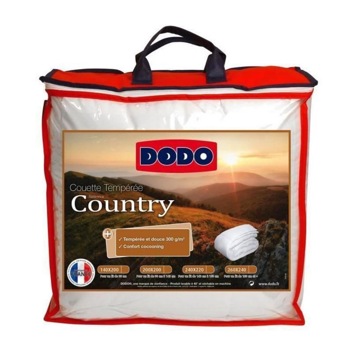 DODO DODO Couette temperee Country - 240 x 260 cm - Blanc
