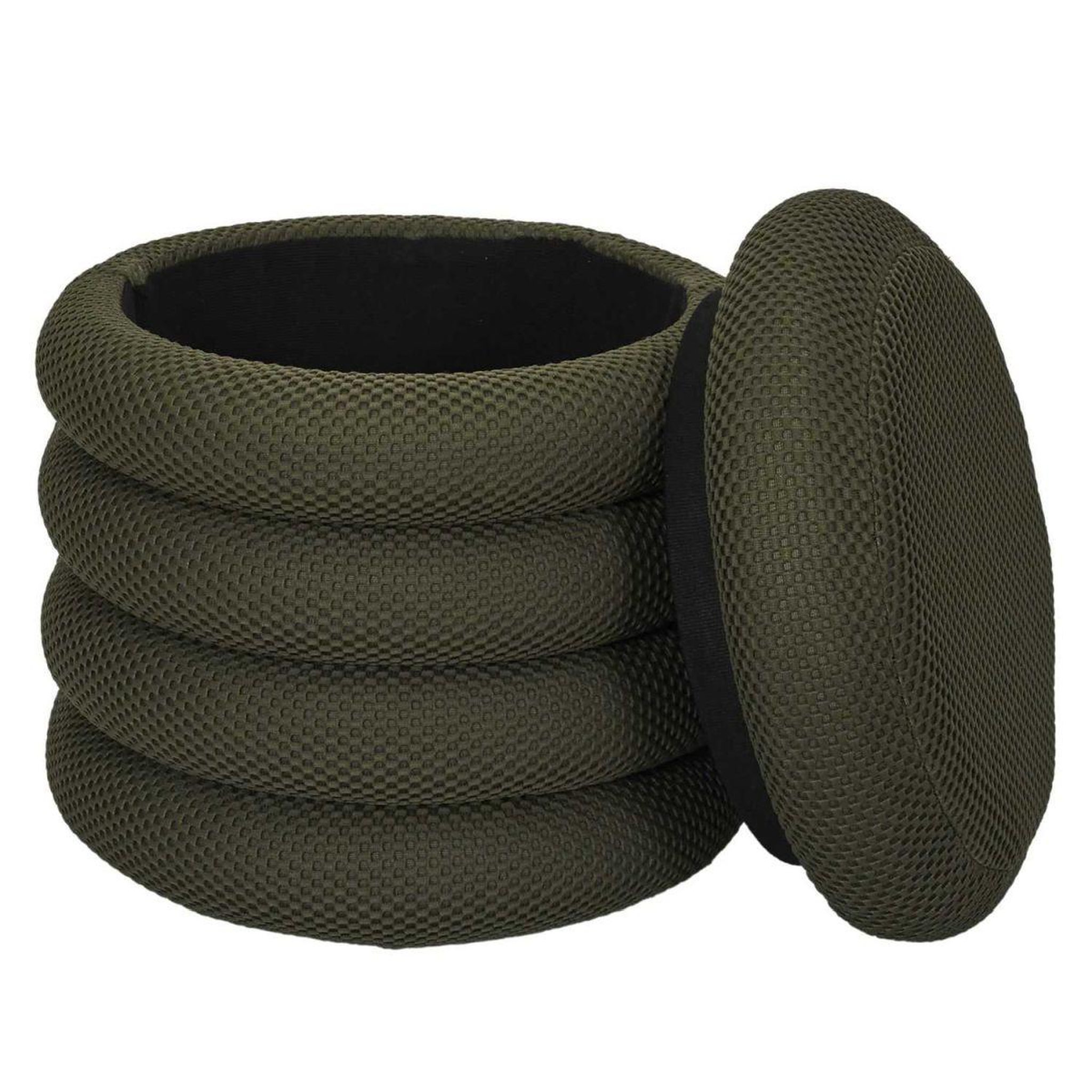 Voir la diapositive 2 : The Home Deco Factory Pouf coffre rangement  atome  42cm kaki