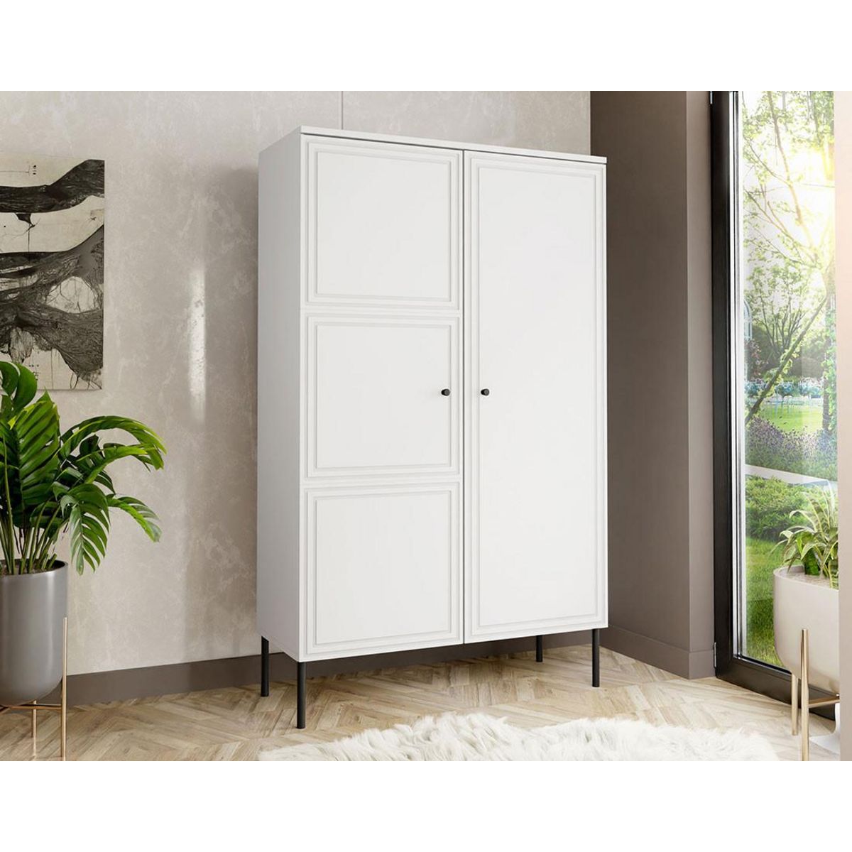 BEST MOBILIER Lavaggi - buffet haut - blanc - 166 cm