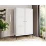 Voir la diapositive 5 : BEST MOBILIER Lavaggi - buffet haut - blanc - 166 cm