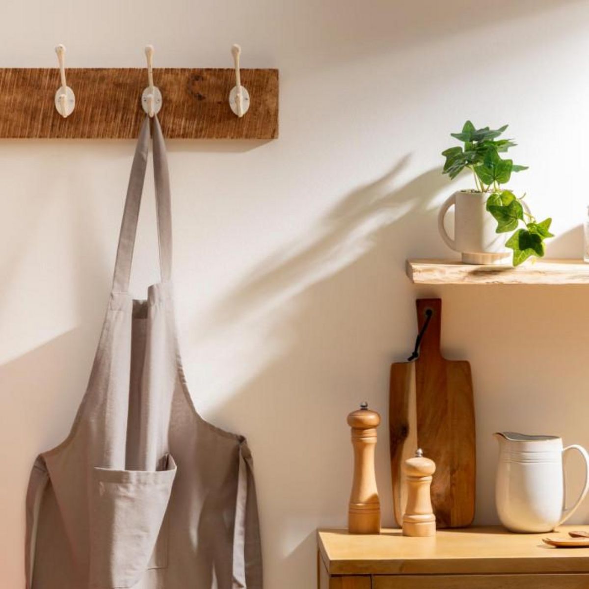 ATMOSPHERA Tablier de Cuisine  Coton  80cm Gris Clair