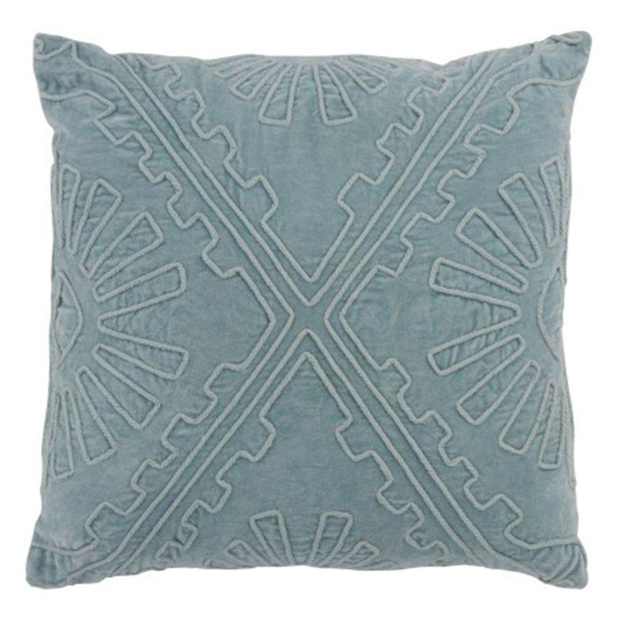 Voir la diapositive 1 : J-LINE Coussin Déco  Aztèque  45cm Bleu