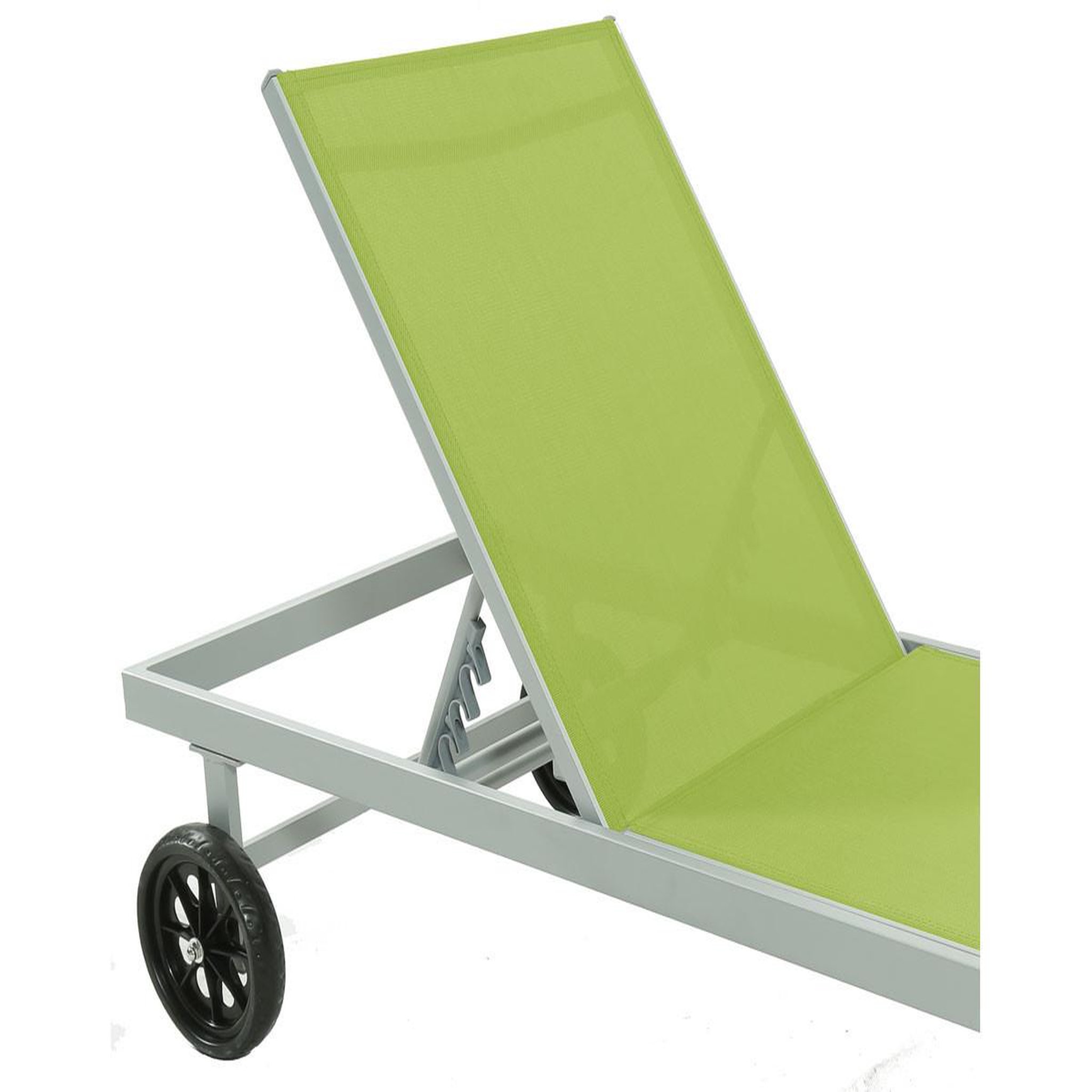 Voir la diapositive 2 : Habitat et Jardin Bain de soleil en aluminium et textilène  bella  - phoenix - vert - lot de 2
