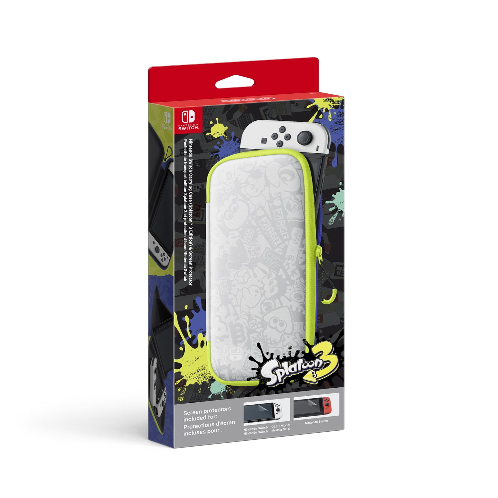 NINTENDO Pochette de transport et protection d'écran Nintendo Switch - Modèle OLED Edition Splatoon 3