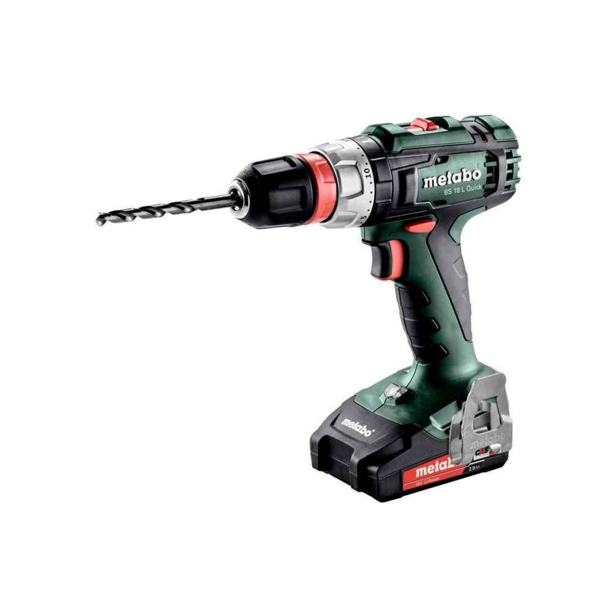 METABO SAS Perceuse visseuse 18 V BS 18 L Quick - 2 x 2,0 Ah Li-Power, SC 30, coffret Metabox