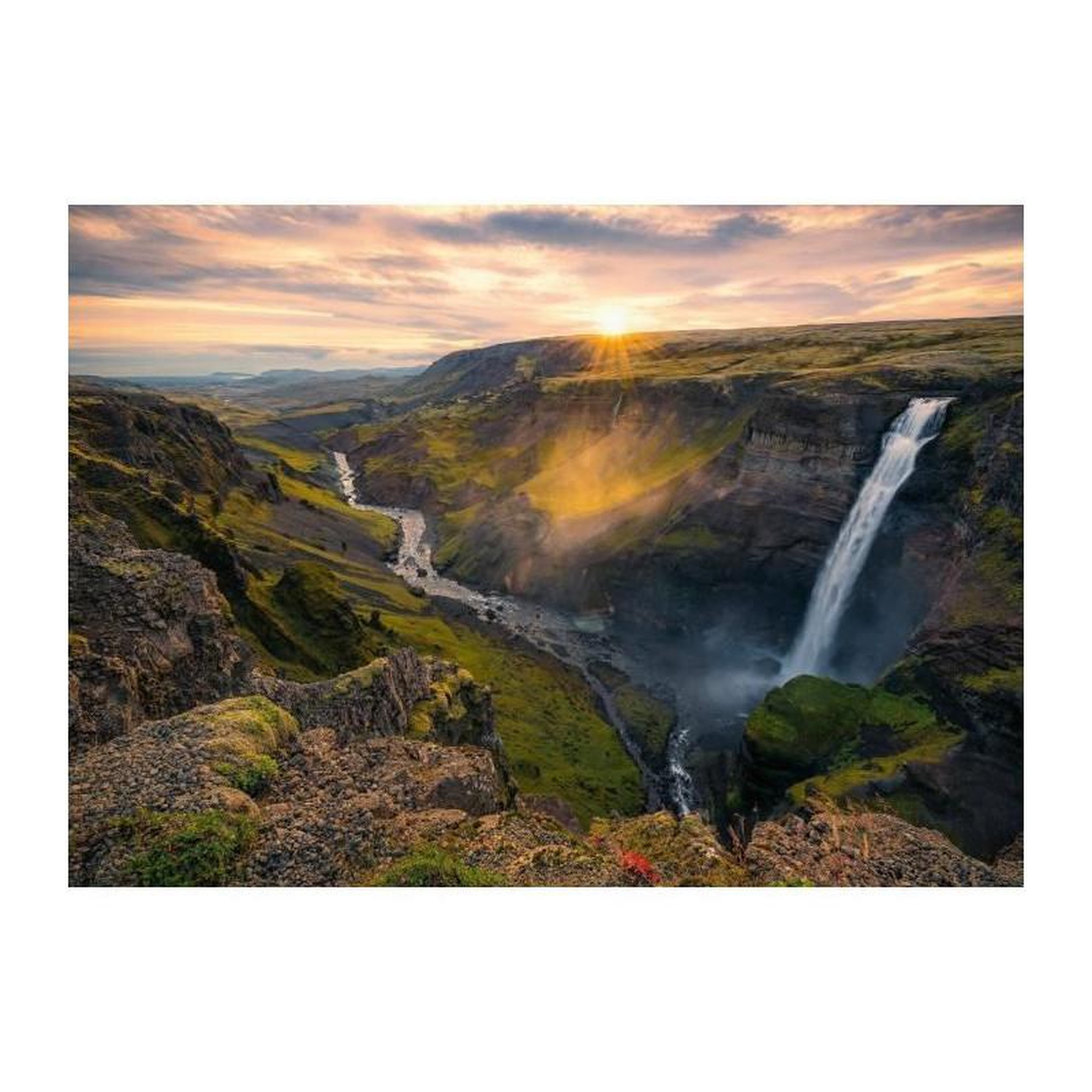 RAVENSBURGER Puzzle 1000 pièces La cascade Háifoss Islande – Ravensburger – Collection Highlights – Dès 14 ans – Adulte & Enfant