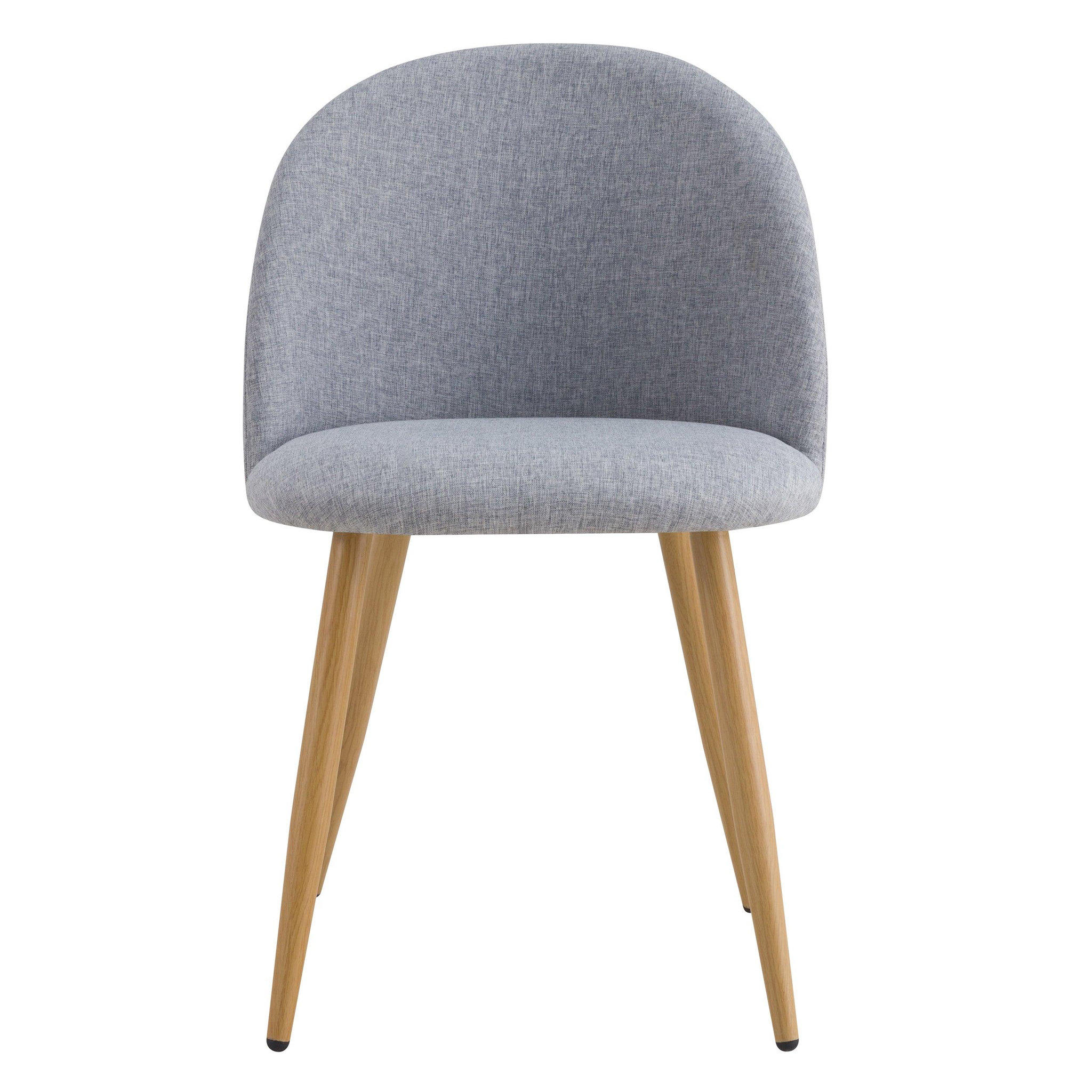 Voir la diapositive 6 : MAISON PAVANE Lot de 2 chaises en tissu gris clair et pieds en métal-cozy