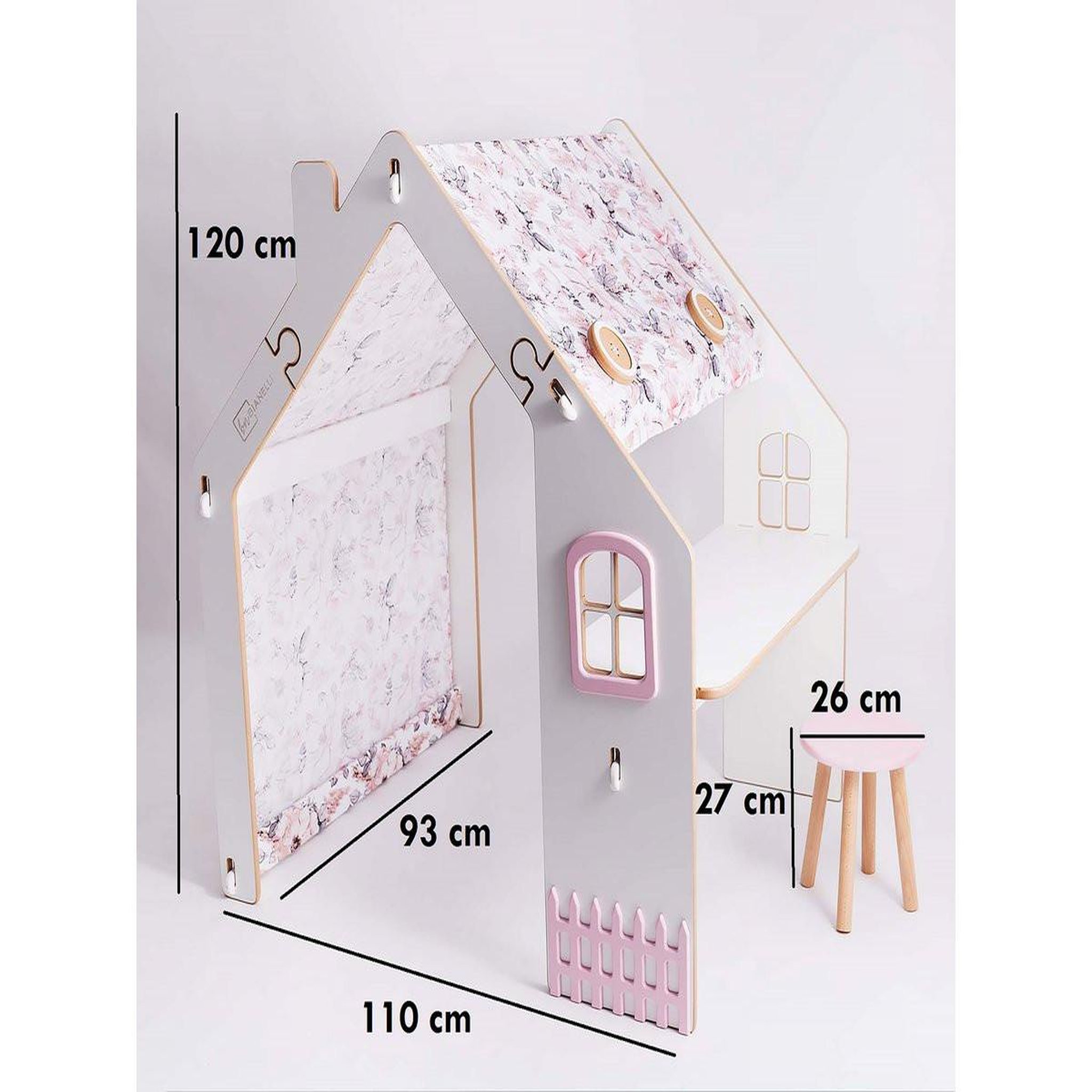 Voir la diapositive 3 : Habitat et Jardin Maisonnette pour enfant en bois  bianelli  avec bureau - 114 x 93 x 120 cm - blanc / rose