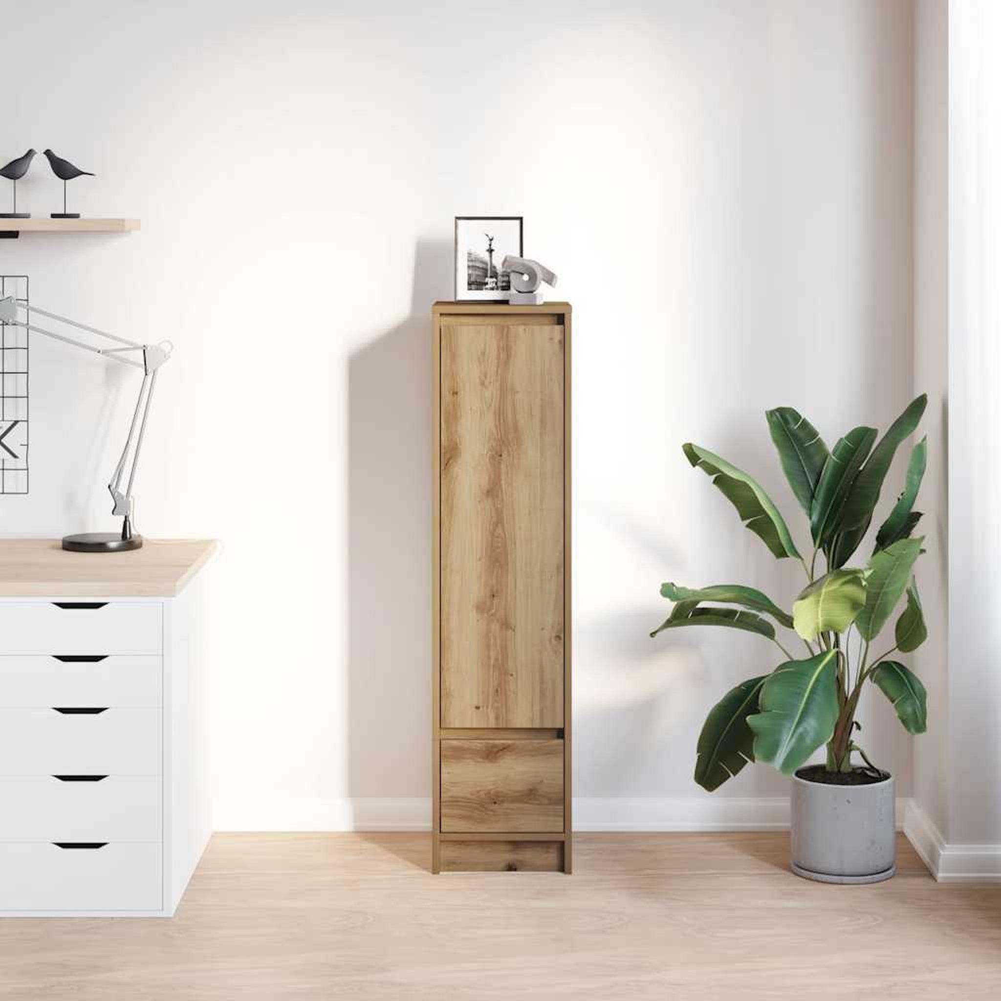Voir la diapositive 3 : VIDAXL Buffet haut chene artisanal 29,5x34x119,5 cm bois d'ingenierie