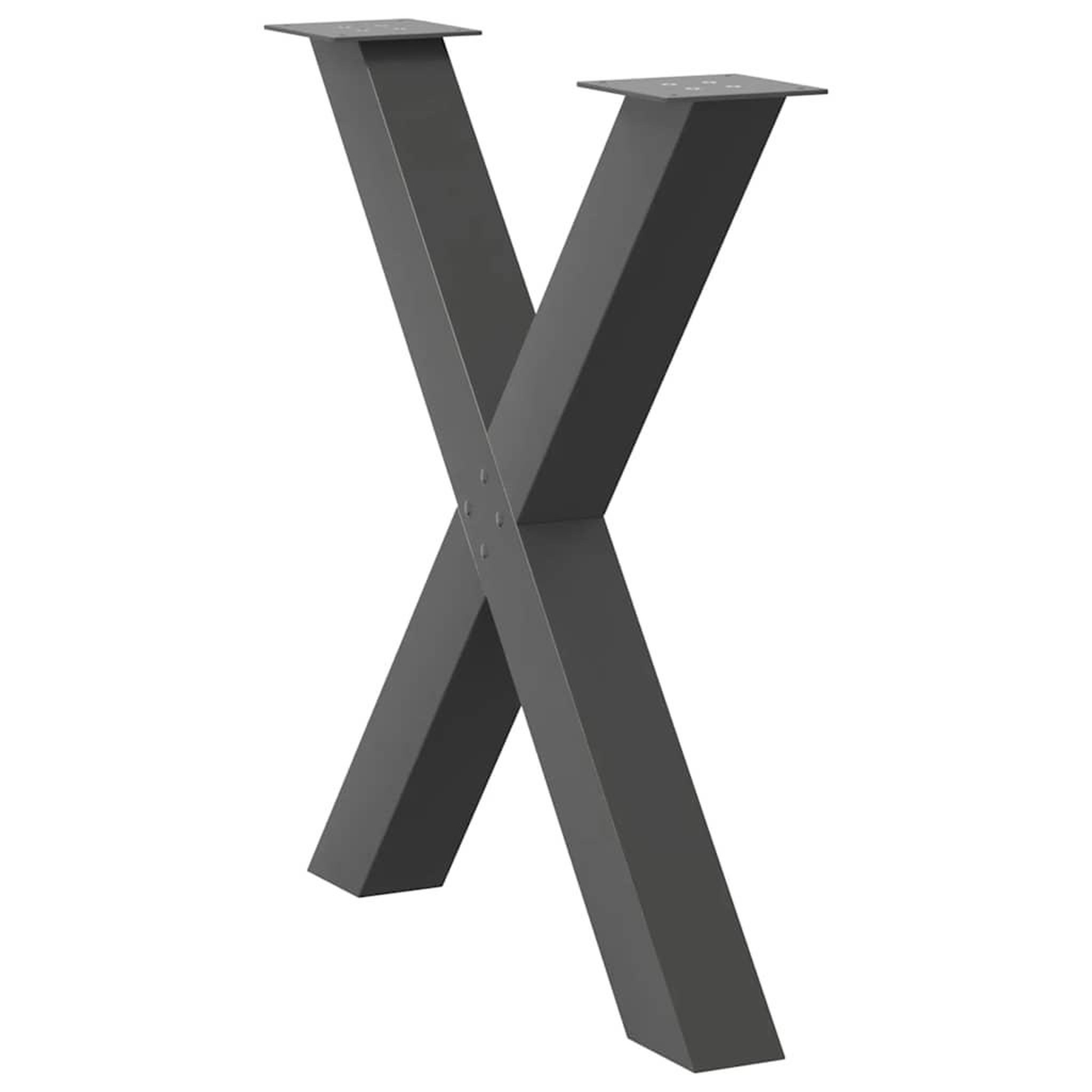 Voir la diapositive 4 : VIDAXL Pieds de table a manger forme de X 3 pcs 80x(72-73) cm acier