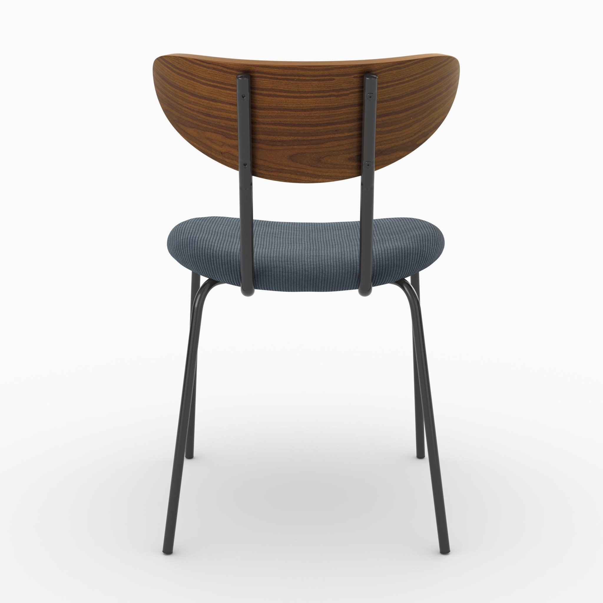 Voir la diapositive 5 : MAISON PAVANE Lot de 2 chaises en velours côtelé bleu marine et dossier en bois-jade