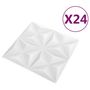 Voir la diapositive 3 : VIDAXL Panneaux muraux 3D 24 pcs 50x50 cm blanc origami 6 m^2
